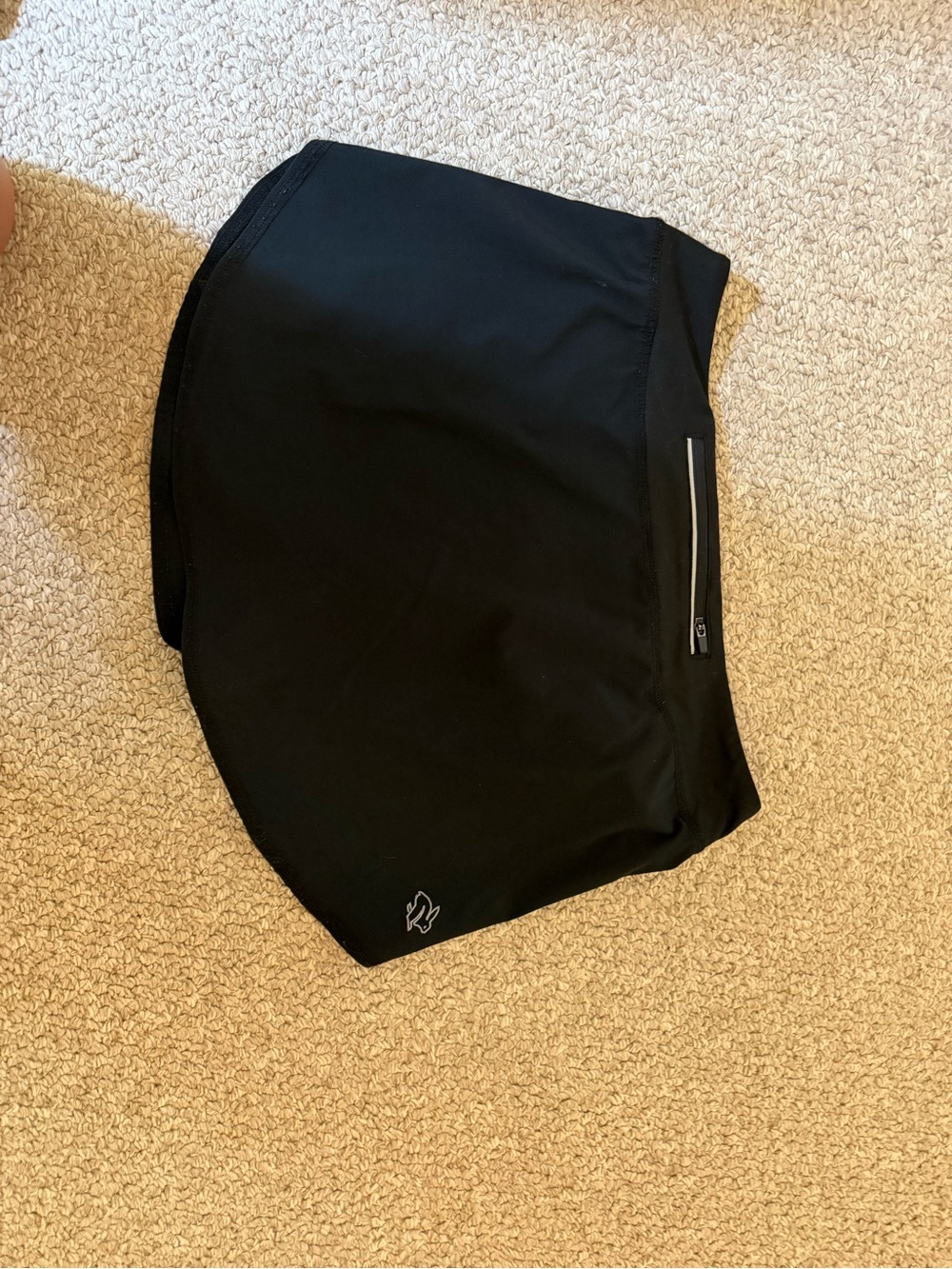 Women’s Black Athletic Skort with Zipper Pocket